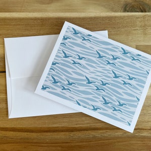 Ida Lewis Greeting Cards - A2 - Set of 6 Blank Notecards - Above and Beyond Cards - Ocean Seagulls