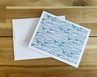Ida Lewis Greeting Cards - A2 - Set of 6 Blank Notecards - Above and Beyond Cards - Ocean Seagulls