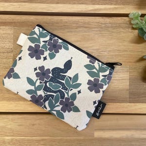 Estuche con cremallera con diseño de serpientes de jardín - Monedero con cremallera - Serigrafía - Estuche con cremallera para tarjetas de crédito con diseño floral