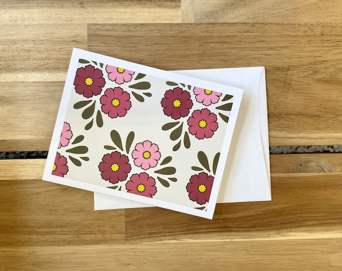 October Cosmos - Greeting Cards - A2 - Set of 6 Blank Notecards - Flowers