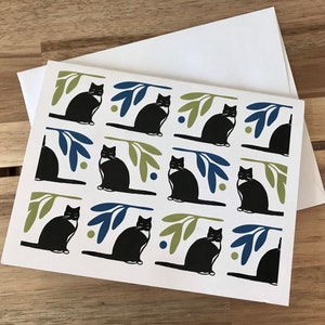 Tuxedo Cat Greeting Cards - A2 - Set of 6 Blank Notecards - Black Cat Cards