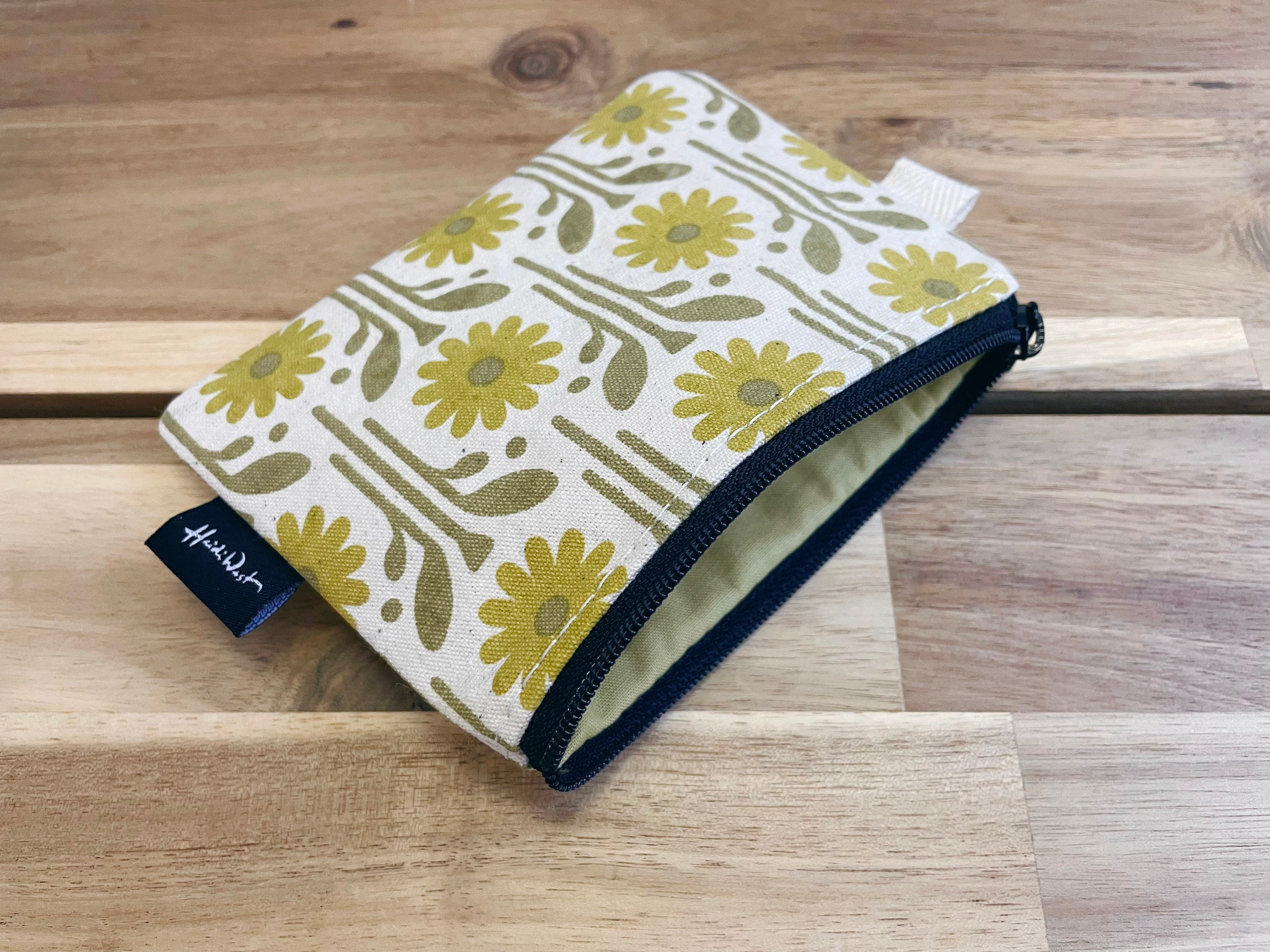 April Daisies Zipper Pouch - Zipper Wallet - Screen Printed