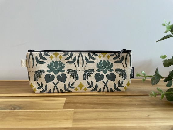 Lotus and Fireflies Zipper Pouch - Zipper Wallet - Screen Printed