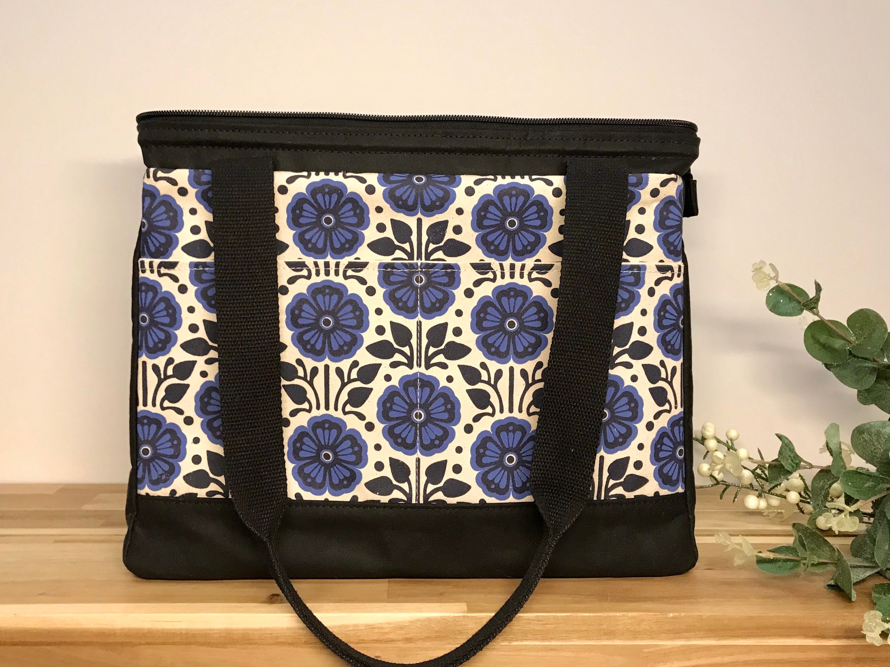 June Roses Project Bag / Lunch Bag - Screen Printed - June - Gift - Yarn  Tote