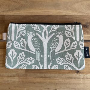 Estuche con cremallera con diseño de búho y roble - Monedero con cremallera - Serigrafía