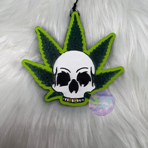 420 Leaf & Skull Freshie | Custom - Made to Order Car Freshener!