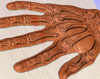 Handknochen X-Ray 3D STL Modell: CNC Carving Files (Digitaler Download)