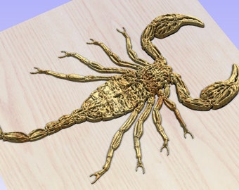 CNC Carving Digitale Dateien -Scorpion's Elegance: Enthüllung der Inneren Rontgen Architektur, 3D CNC Kunst