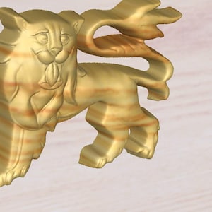 Lion Royal Crest element clipart STL file for download CNC carving 3D printing