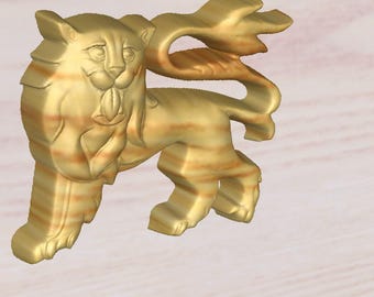 Lion Royal Crest Element Clipart STL-Datei zum Download CNC Carving 3D Druck