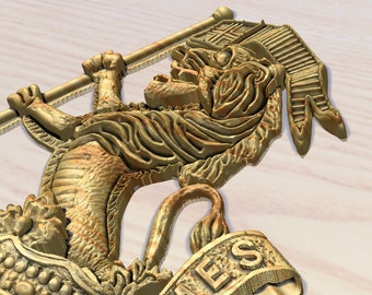 WW1 West Reitkappe Abzeichen CNC Schnitzdatei: Aspire STL (Digitale 3D-Datei)
