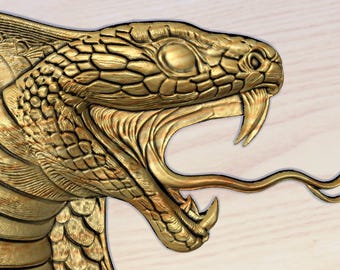 3D Kobra Schlangenkopf CNC Carving Art File (STL Download)