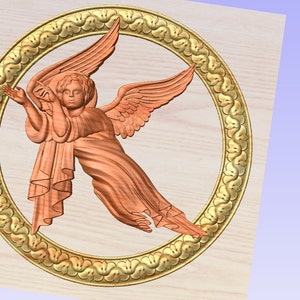 Kerstornament vliegende engel voor CNC, 3D-STL-model, CNC-router graveur, Artcam, Aspire, CNC-bestanden, hout, kunst, wanddecoratie, download