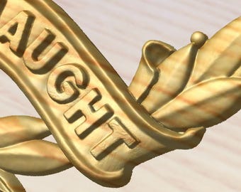 Royal Crest Laurel 3D-STL-Datei: CNC-Schnitzen, 3D-Druck