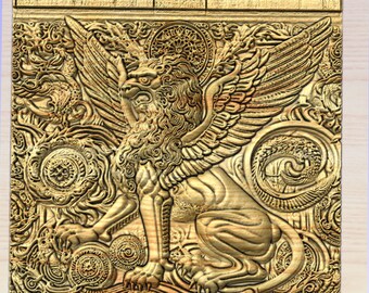 Griffin Lion CNC Carving 3D STL Modell: Holzkunst Wanddekor (Digitaler Download)