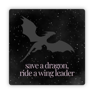 Save a Dragon Ride a Wingleader Sticker – Fantasy Romance Dragon Booktok