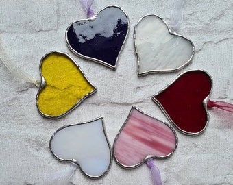 Stained glass small heart suncatcher