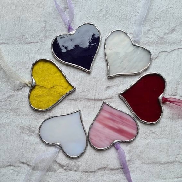 Stained glass small heart suncatcher