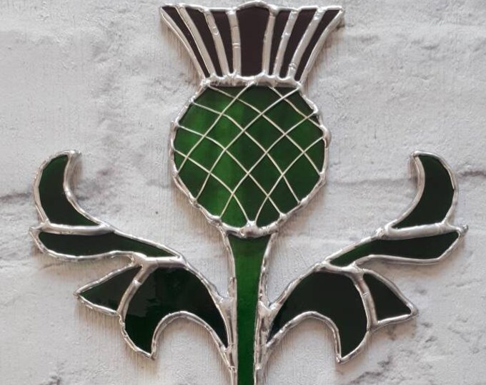 Stained Glass Thistle Suncatcher Sun Catcher Scottish Gift Gardening