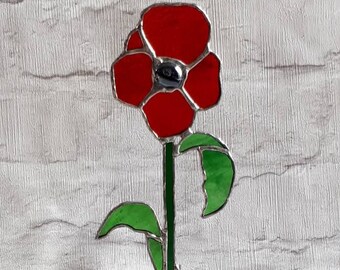 Coquelicot Vitrail Suncatcher Le Jour Du Souvenir Sun