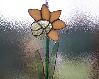 Daffodil Narcissus Stained Glass Suncatcher Mothers day gift St Davids day Wales Home decor Welsh gifts Nature gifts