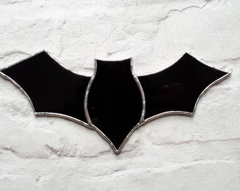 Large Stained glass bat suncatcher Halloween decor Gothic stained glass home decor Spooky decor Halloween homeware