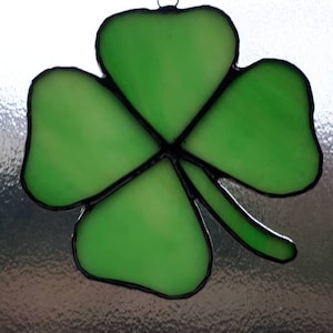 Stained glass four leaf clover shamrock suncatcher, Irish gift, St Patrick's day