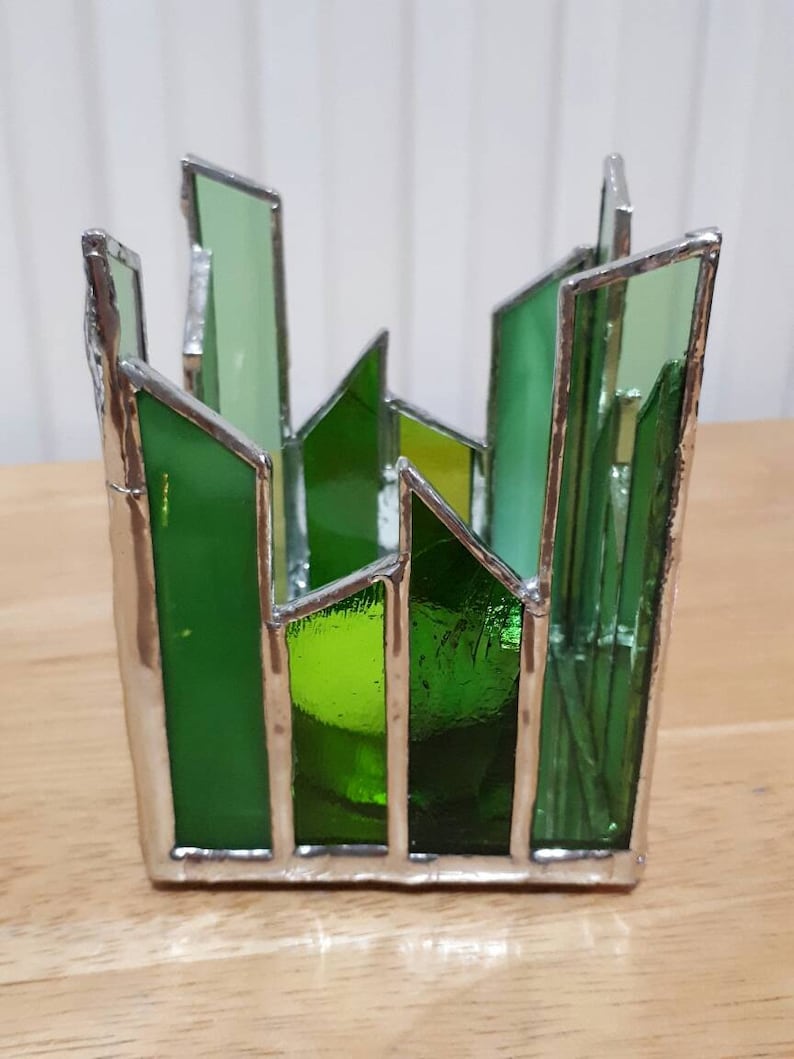 Stained Glass Tea Light Holder Home Decor Tealight Candle Etsy UK