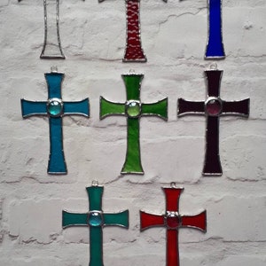 Stained glass cross suncatcher Religious gift Easter Christmas Confirmation Holy communion Memorial Baptism Christening Remembrance