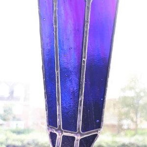 Dark purple Crystal stained glass suncatcher | Glass art window hanging | Garden decor