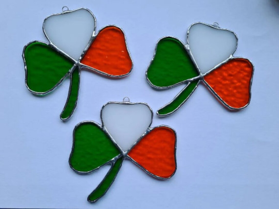 Stained Glass Shamrock Suncatcher, Irish Gift, St Patrick's Day - Etsy