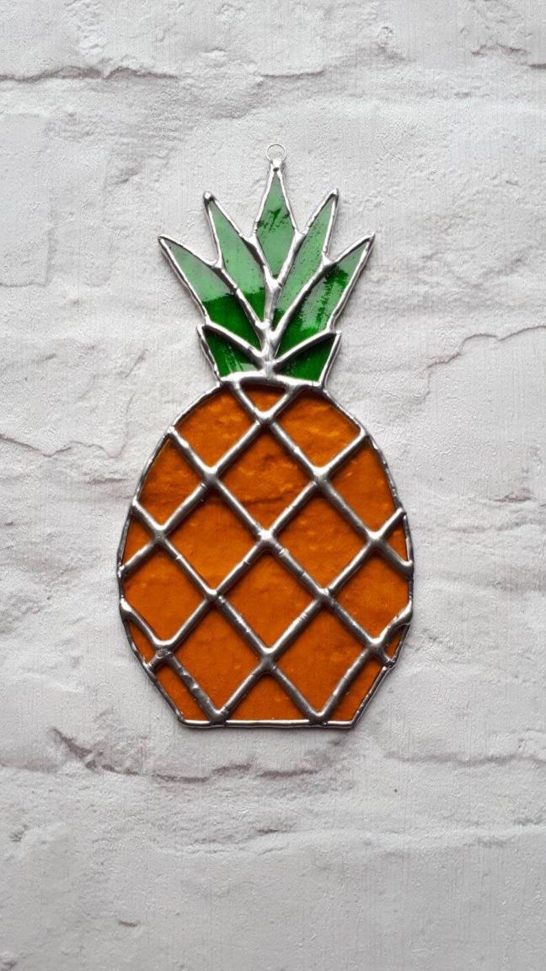 Stained Glass Pineapple Suncatcher Etsy