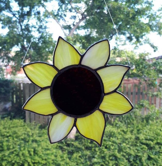 Zonnebloem Glas-in-lood Suncatcher | Etsy