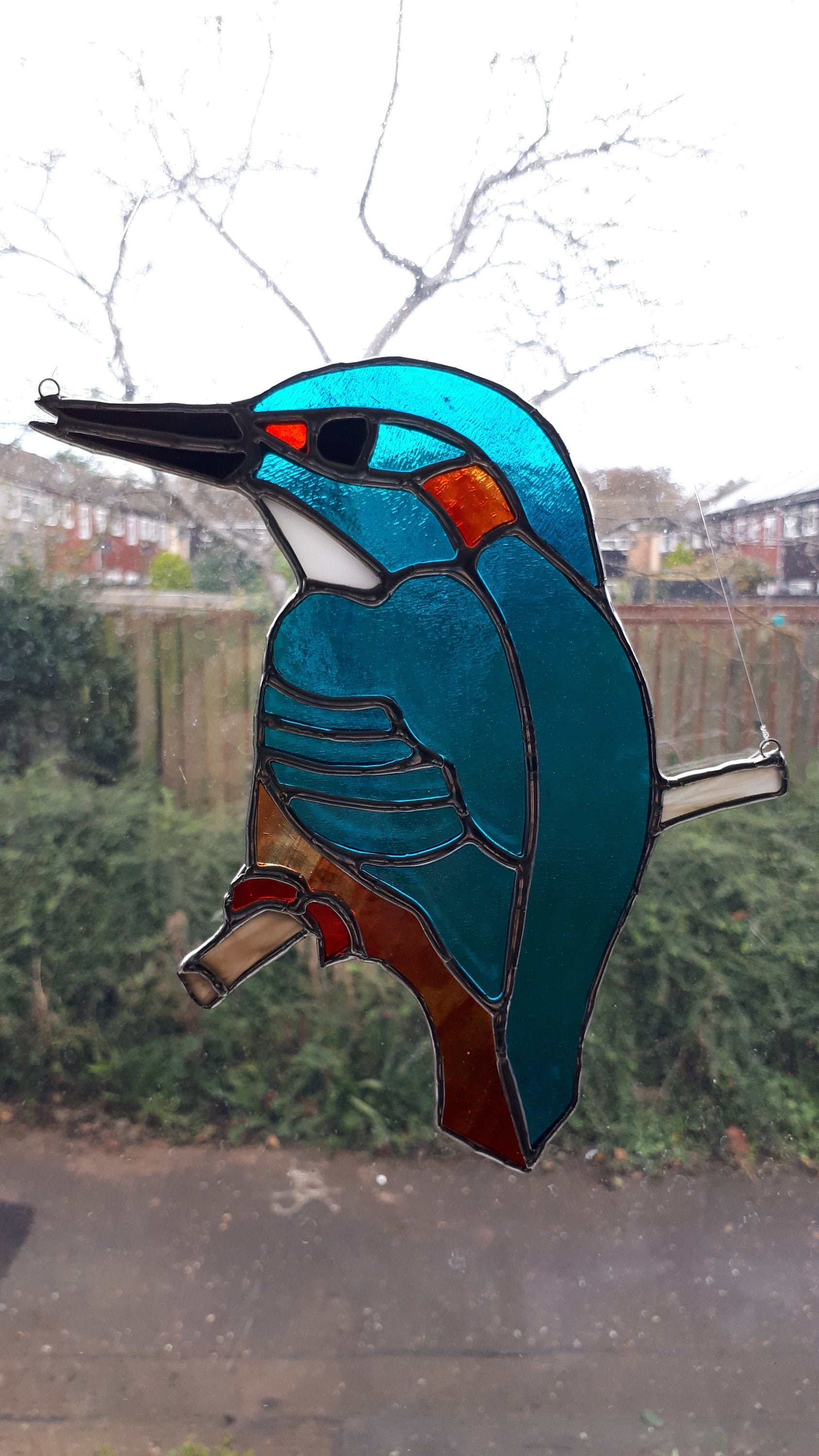 Stained Glass Kingfisher Suncatcher Sun Catcher Etsy UK