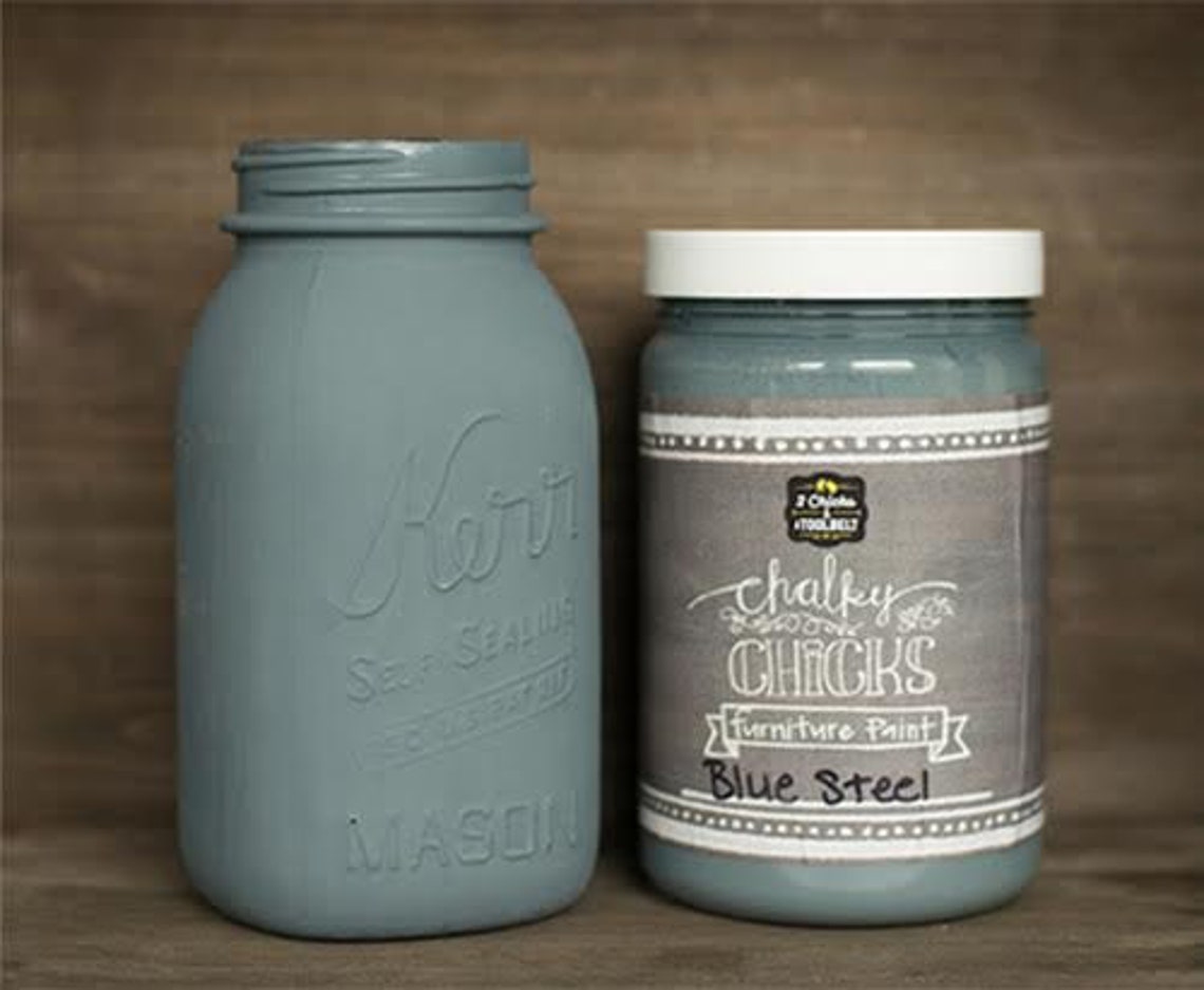 Chalky Chicks Furniture Paint Blue Steel 32 oz Etsy
