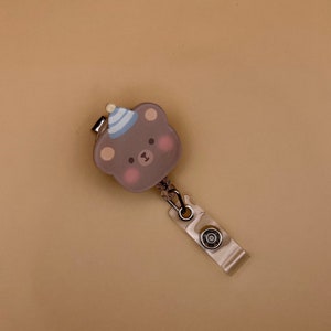 CLEARANCE Cute Brown Bear Badge Reel for Nurses, Doctors, Respiratory Therapists, Occupational Therapists, Hospital Worker, Teacher
