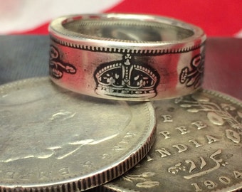 India One Rupee Münzring 91,7 % Silber.