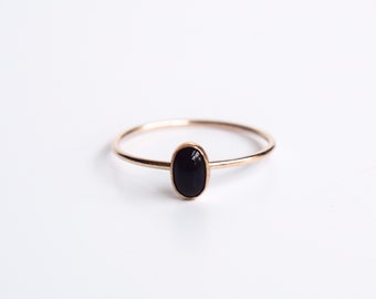 Rose Gold Onyx Ring Etsy
