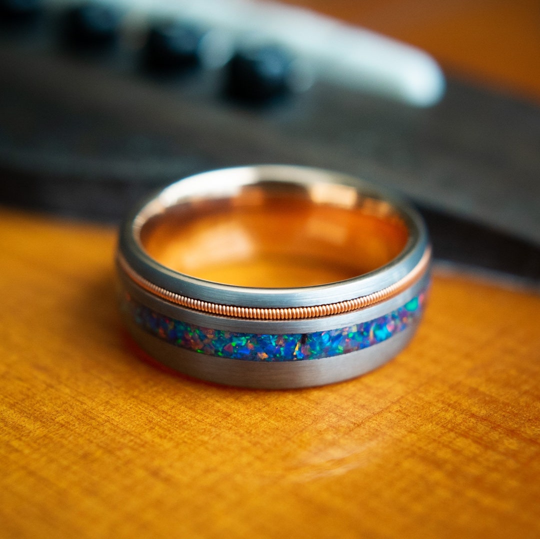Guitar String Wedding Ring Guitar Ring Men Mens Guitar Ring Etsy