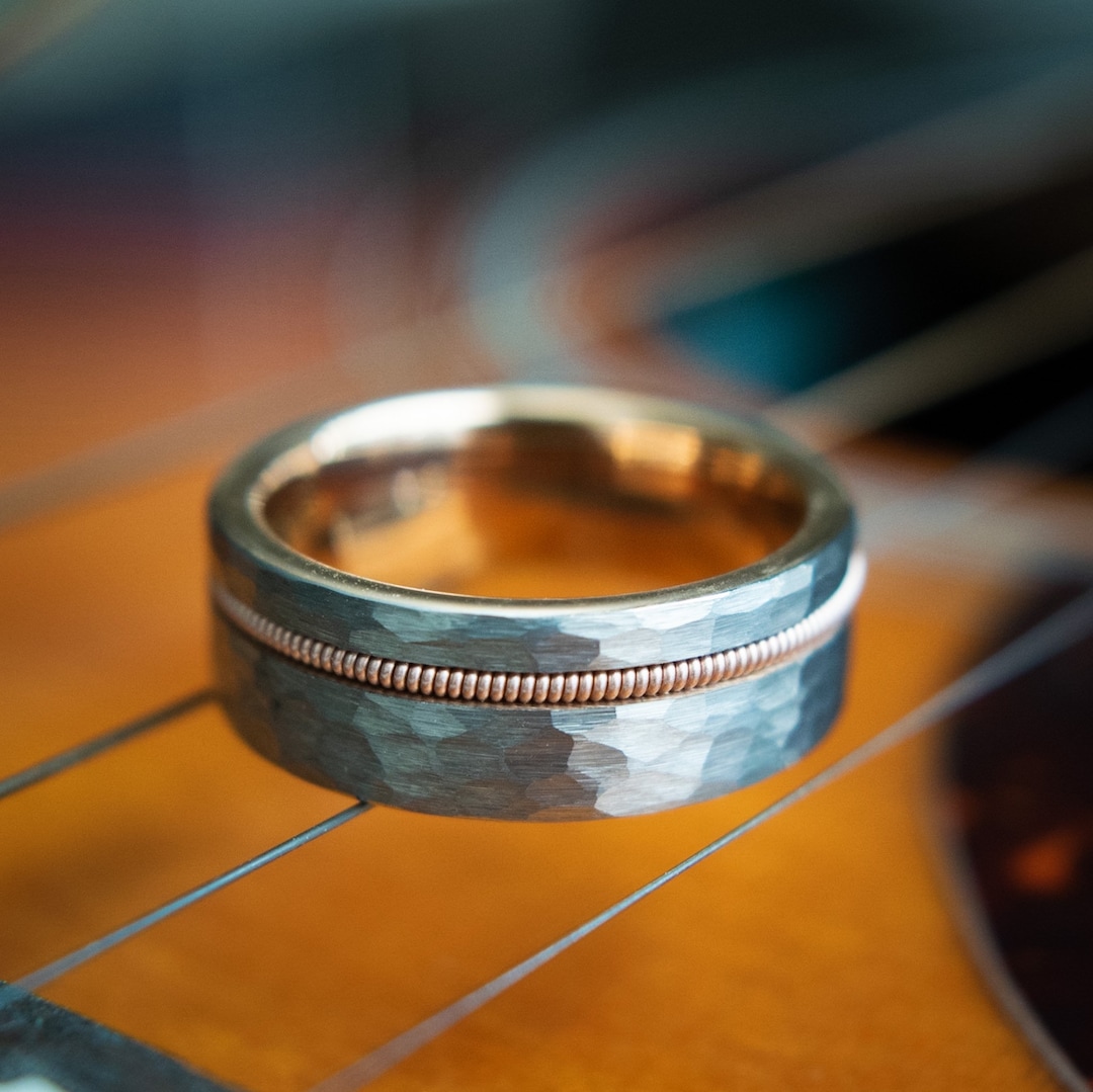 Men's Guitar Wedding Ring Mens Wedding Band Guitar Etsy