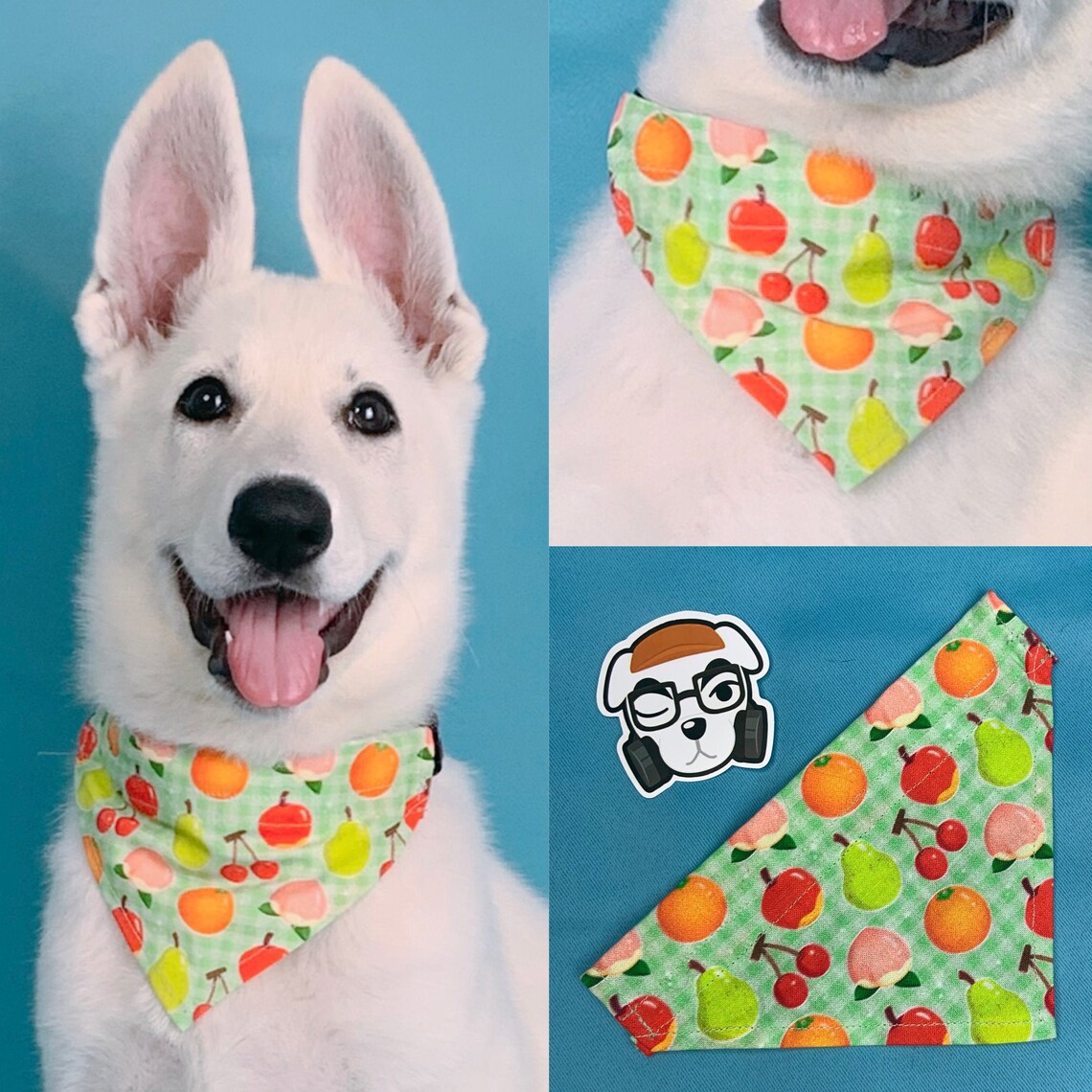 Animal Crossing Inspirierte Insel Früchte Hunde Bandana 100 Etsy
