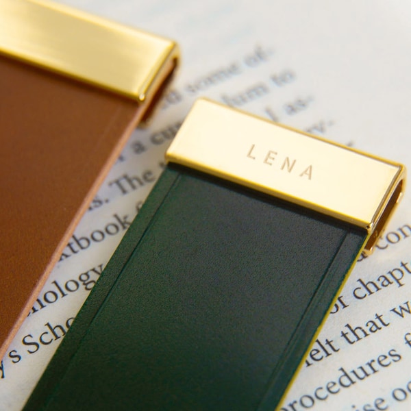 Blooming In Pages - Personalized Custom Leather Bookmark