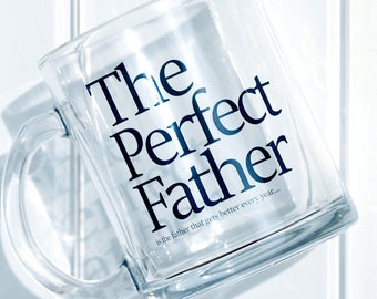 Father's Day Gift Box made by a man for men!  Show Dad appreciation just because! The Perfect Dad by The Perfect Heart. Glass Mug & T-Shirt