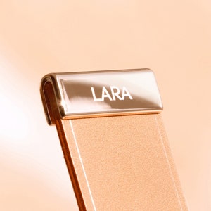 Engraved Bookmark made with Rare Shell Cordovan.  This is the most exclusive bookmark ever.  The Ultimate Luxury Gift for Readers