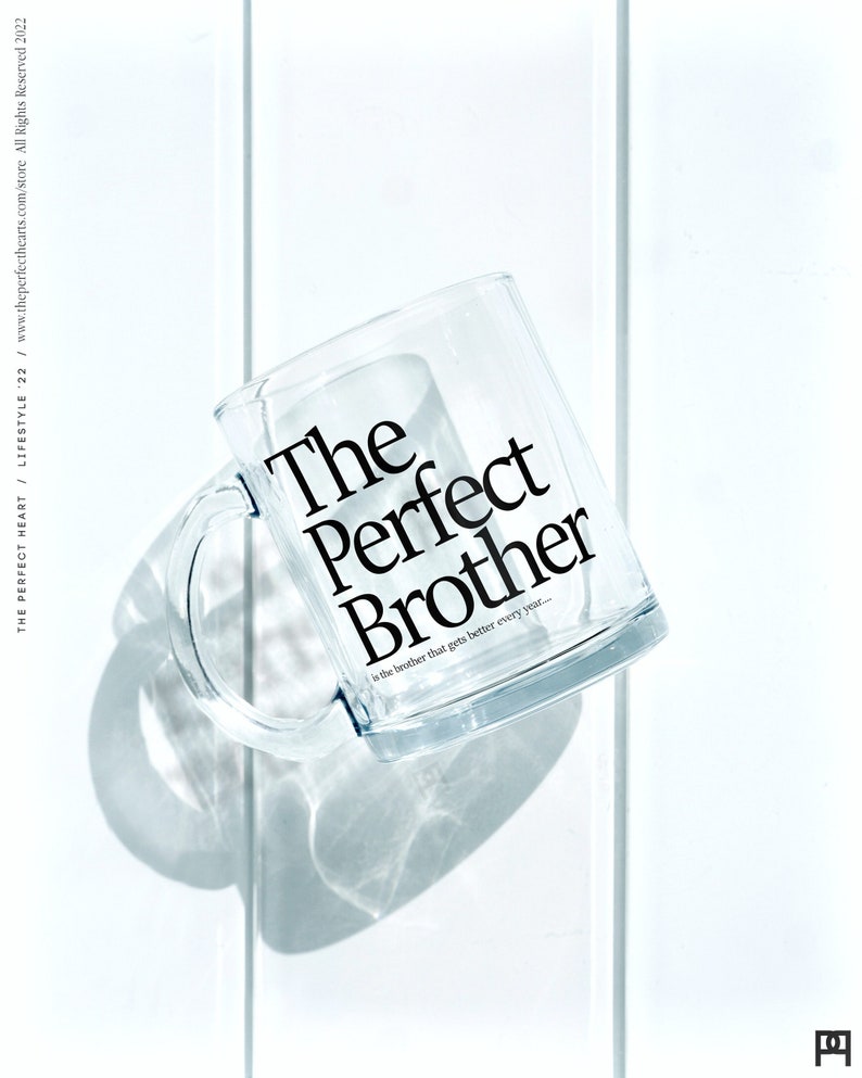 Brother Mugs The Perfect Glass Infused With Ink, Great Gift For Sister, Brother, Kids, Family, Grandparents, Mom or Dad, No Sticker Design image 1
