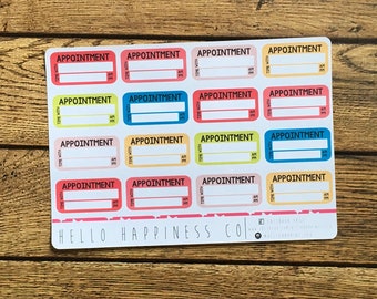 Non Medical Appointment Planner Stickers - Many Color Options