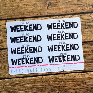 C’est le week-end Typographie Planner Stickers