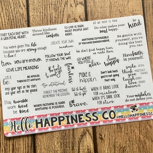 Intentional Living Quote Planner Stickers