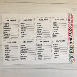 Weekly Meal Planning Planner Stickers