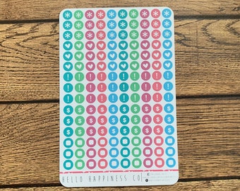 Small Icon Dot Planner Stickers - Many Color Options